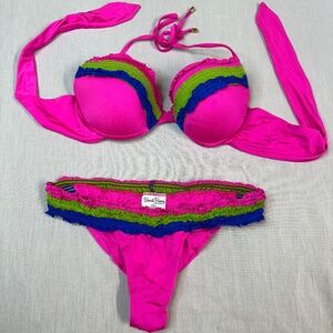 Beach Bunny Dream of Eve Pink Blue Green Ruffle Bikini